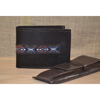 Portfel skórzany ciemnobrązowy męski .